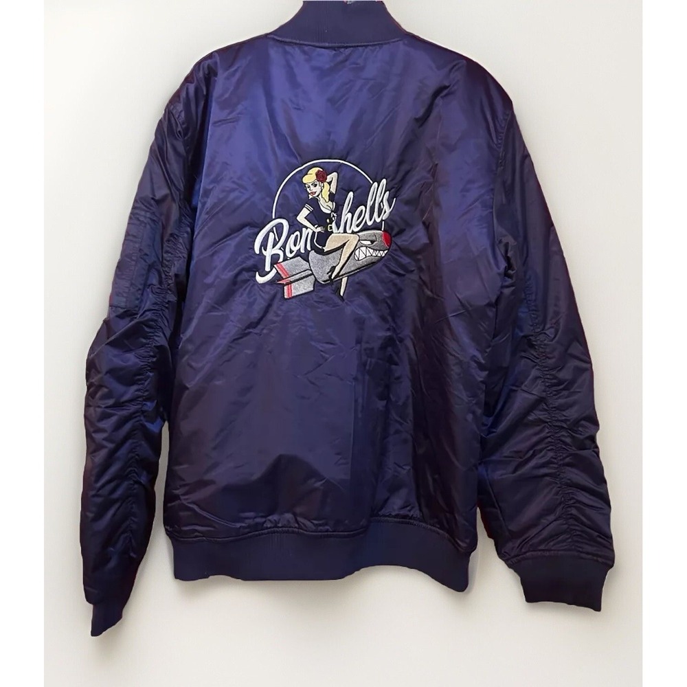 NWT Shaka Wear L.A. California Dreamin Navy Bomber Jacket Men's Sz L Bombshell's